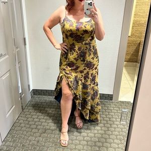 Anthropologie Floral Slip Maxi dress